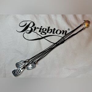 Brighton Heart Charm Necklace with Black Cords